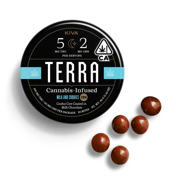 TERRA BITES | MILK'N'COOKIES 5:2 THC:CBN CHOCOLATE BITES | 100MG